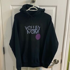 Volleyball Mom Gildan Black Hoodie Women’s Size Medium Volley Mom Purple Unique